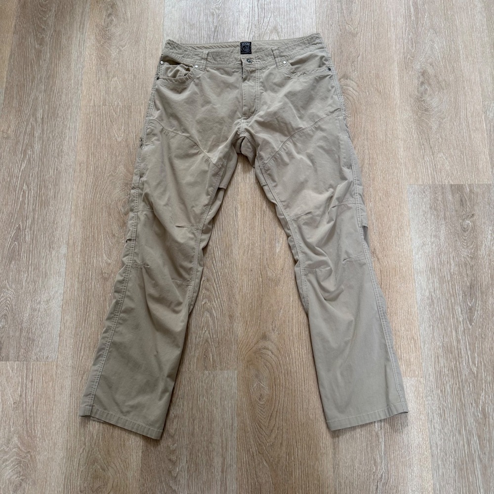 Kuhl Born in‎ the Mountains Hiking Pants Mens 36x32 Tan Khaki Vented Crotch